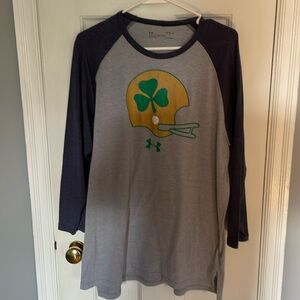 Vintage Notre Dame Helmet 3/4 sleeve shirt